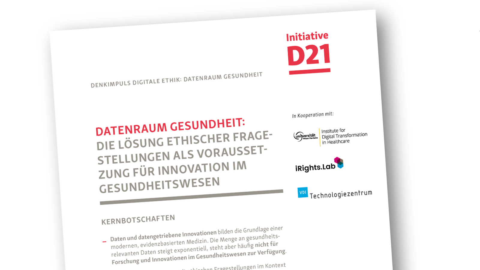 Das Titelbild der D21-Publikation Datenraum Gesundheit